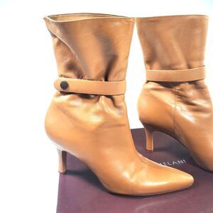Antonio Melani Women’s Leather Boots Brown Size 7 Mid Calf Pointed Toe Booties